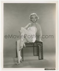 2h620 MARILYN MONROE 8.25x10 still 1950s full-length sexy seated portrait in swimsuit & high heels!