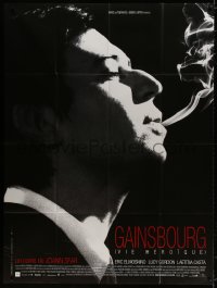 2k602 GAINSBOURG French 1p 2010 biography of the great French singer, cool smoking close up!