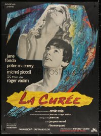 2k603 GAME IS OVER French 1p 1966 Roger Vadim's La Curee, Jane Fonda, Peter McEnery, Barnoux art!