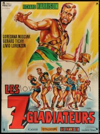 2k612 GLADIATORS SEVEN French 1p 1963 Belinsky art of the seven Spartan warriors who fought, rare!