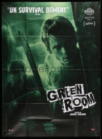 2k635 GREEN ROOM French 1p 2015 cool different horror image of Anton Yelchin & Imogene Poots!