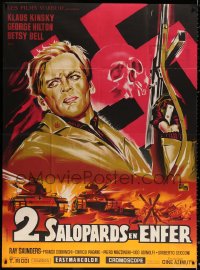 2k728 LIBERATORS French 1p 1970 George Hilton, Klaus Kinski, skull & Nazi swastika art, rare!