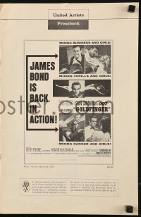 2k102 GOLDFINGER 8pg pressbook 1964 wonderful images of Sean Connery as James Bond 007!