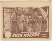 2m324 BUCK ROGERS LC R1940s two guys in wacky suits by unconscious Buster Crabbe in cockpit!