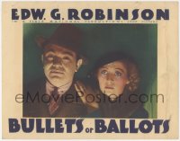 2m327 BULLETS OR BALLOTS LC 1936 noir close up of smug Edward G Robinson & scared Joan Blondell!