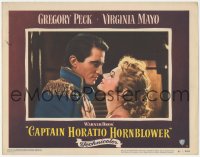 2m338 CAPTAIN HORATIO HORNBLOWER LC #5 1951 romantic c/u of Gregory Peck & pretty Virginia Mayo!