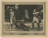 2m340 CARMEN LC R1920s two men with swords fighting over Theda Bara, early Raoul Walsh, rare!