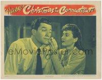 2m356 CHRISTMAS IN CONNECTICUT LC 1945 Barbara Stanwyck tends to Dennis Morgan's bruised eye!