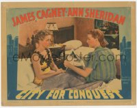 2m357 CITY FOR CONQUEST LC 1940 sexy Ann Sheridan gives newspaper to Lee Patrick sitting in bed!