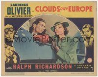 2m362 CLOUDS OVER EUROPE LC 1939 c/u of pilot Laurence Olivier in plane by pretty Valerie Hobson!