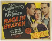 2m172 RAGE IN HEAVEN TC 1941 Ingrid Bergman, Robert Montgomery & George Sanders, James Hilton!