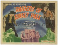 2m173 RAIDERS OF SUNSET PASS TC 1943 cowboy Eddie Dew, Smiley Burnette & Jennifer Holt!