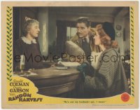 2m728 RANDOM HARVEST LC 1942 Greer Garson tells receptionist Ronald Colman isn't her husband yet!