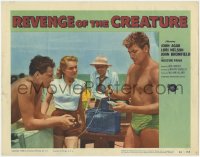 2m733 REVENGE OF THE CREATURE LC #2 1955 great c/u of guys in swimsuits injecting clam with serum!