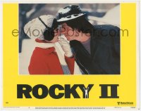 2m745 ROCKY II LC #8 1979 close up of Sylvester Stallone & Talia Shire in the snow, boxing!