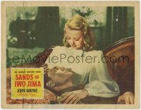 2m761 SANDS OF IWO JIMA LC #2 1950 close up of Adele Mara comforting sad soldier John Agar!