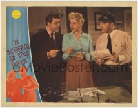 2m768 SCREAM IN THE DARK LC 1943 sexy Marie McDonald with Jack LaRue & other guy in office!