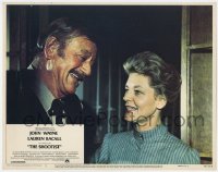 2m789 SHOOTIST LC #1 1976 great close up of John Wayne & Lauren Bacall laughing!