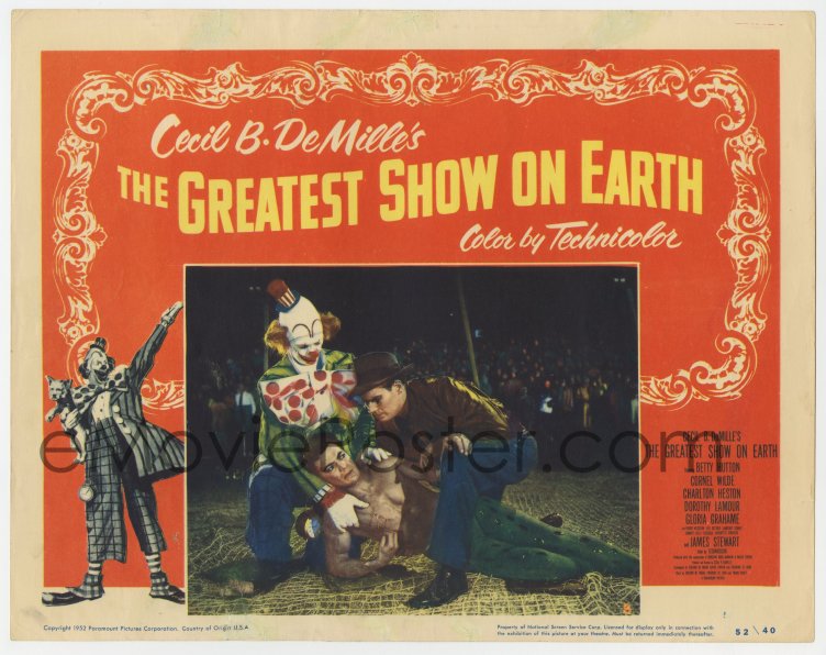 2m479 Greatest Show On Earth Lc 8 1952 Charlton Heston And Clown James Stewart