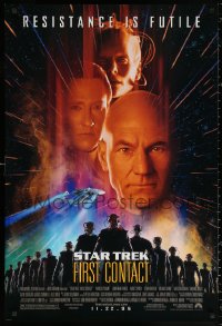 2r842 STAR TREK: FIRST CONTACT advance 1sh 1996 Jonathan Frakes, Stewart, Spiner, sexy Borg Krige!