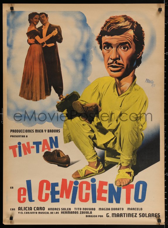 : 2y0015 EL CENICIENTO Mexican poster 1952 different Josep  Renau artwork of German Valdes as Tin-Tan!