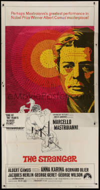 2z0478 STRANGER 3sh 1968 Luchino Visconti's Lo Straniero, mosaic art of Marcello Mastroianni!