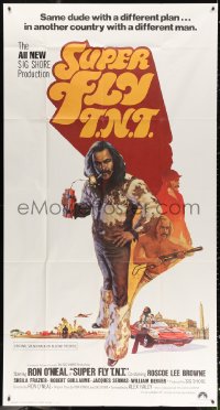 2z0482 SUPER FLY T.N.T. int'l 3sh 1973 great artwork of Ron O'Neal holding dynamite by Craig!