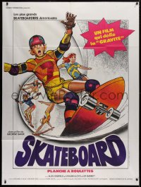 2z1145 SKATEBOARD French 1p 1978 Leif Garrett, Allen Garfield, different skating art by Landi!