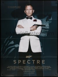 2z1151 SPECTRE DS French 1p 2015 great image of Daniel Craig as James Bond with villain background!