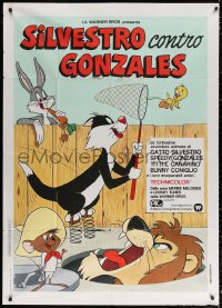 2z0679 SILVESTRO CONTRO GONZALES Italian 1p 1974 Bugs Bunny, Sylvester, Tweety, Speedy Gonzales!