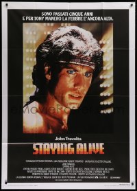 2z0686 STAYING ALIVE Italian 1p 1983 great c/u of John Travolta in Saturday Night Fever sequel!