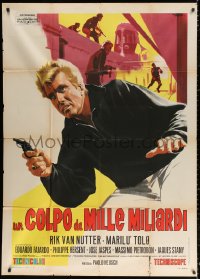 2z0689 SUEZ INTRIGUE Italian 1p 1966 Un Colpo da Mille Miliardi, art of spy Rik Van Nutter with gun!