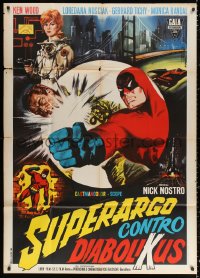 2z0692 SUPERARGO VS. DIABOLICUS Italian 1p 1966 cool art of masked hero by Renato Casaro!