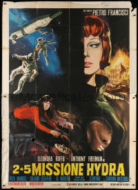 2z0330 STAR PILOT Italian 2p 1966 Eleonora Ruffo, cool sci-fi montage artwork by Mario Piovano!