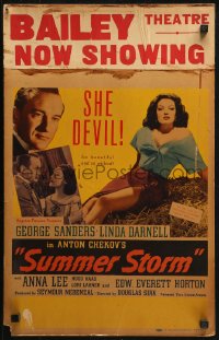 2z0247 SUMMER STORM WC 1944 She Devil Linda Darnell was so beautiful & so wicked, George Sanders!