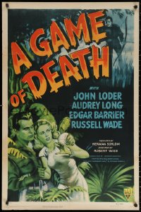 3a0908 GAME OF DEATH 1sh 1945 Loder, Long, Robert Wise's version of The Most Dangerous Game!