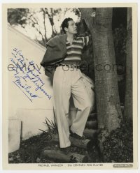 3f0686 MICHAEL WHALEN signed 8x10 still 1940s posing in sports clothes on his day off by Kornman!