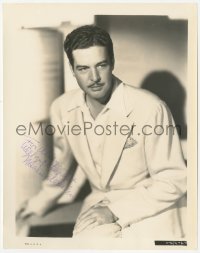 3f0684 MICHAEL WHALEN signed 8x10 still 1940s great portrait with mustache & wearing white suit!