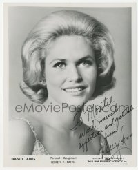 3f0690 NANCY AMES signed 8x10 publicity still 1960s head & shoulders portrait of the pretty singer!