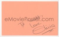 3f0856 OLIVIA NEWTON-JOHN signed 3x5 index card 1980s it can be framed & displayed with a repro still!