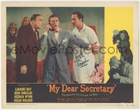 3f0118 MY DEAR SECRETARY signed LC #2 1948 by Kirk Douglas, who's with Keenan Wynn & Alan Mowbray!