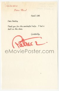 3f0398 PATRICE MUNSEL signed letter 1960s thanking a friend for their wonderful help!