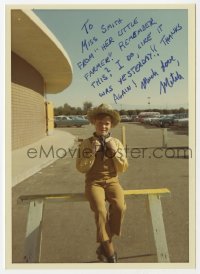 3f0930 MITCH VOGEL signed 5x7 color photo 1960s portrait of the child actor with long inscription!