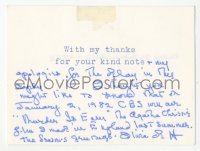 3f0372 OLIVIA DE HAVILLAND signed 3x4 cut letter 1982 discussing appearing in Agatha Christie movie!