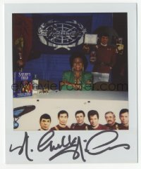 3f0931 NICHELLE NICHOLS signed 4x4 Polaroid photo 1980s she's smiling at a Star Trek convention!