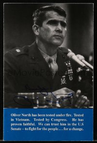 3f0357 OLIVER NORTH signed 6x9 political campaign brochure 1994 we can trust him in the U.S. Senate!