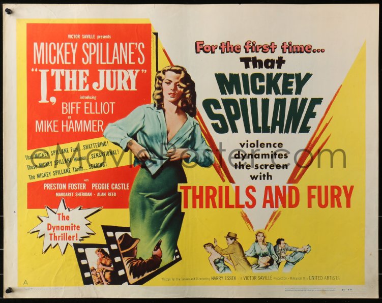 3p0945 I The Jury Style A 1 2sh 1953 Mickey Spillane