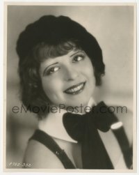 3r0155 CLARA BOW 7.75x9.75 still 1920s smiling head & shoulders portrait w/collar & suspenders!