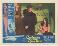 3r1067 CONFESSIONS OF AN OPIUM EATER LC #3 1962 Vincent Price in room with Linda Ho who needs a fix!