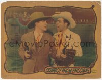 3r1069 COWBOY FROM BROOKLYN LC 1938 wacky c/u of Dick Powell yelling at Pat O'Brien with two guns!